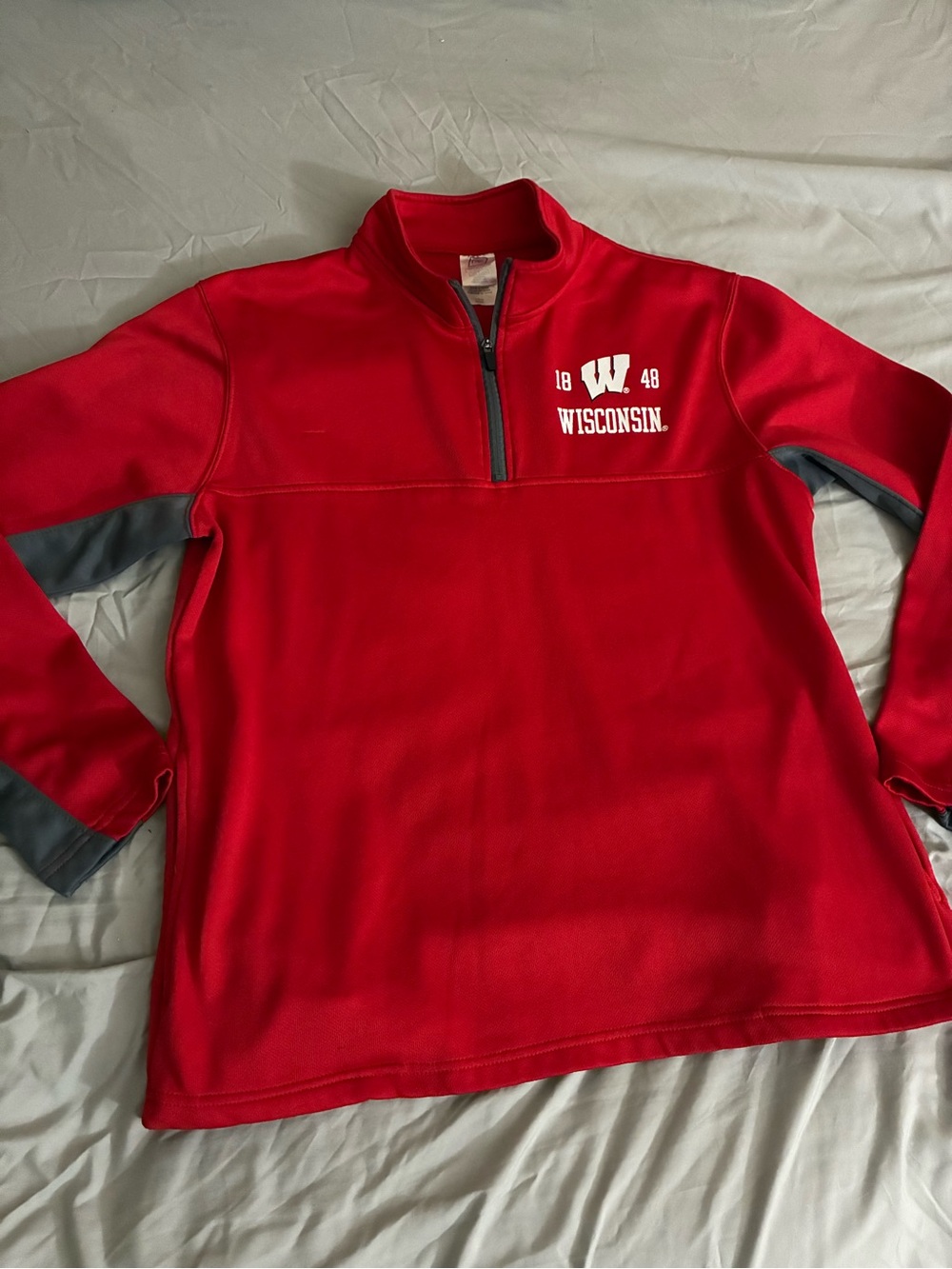 Pro Edge Red Quarter-Zip Pullover with Gray Accents